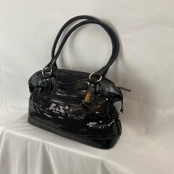 Scale Shoulder Bag Hot in Hollywood Purple Snakeskin Print with Side Ring Cinch - Picture 8 of 8